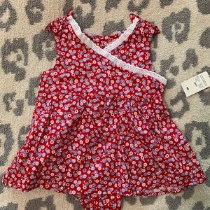 🆕 nwt baby girl romper with attached bloomer 3-6 month organic cotton
